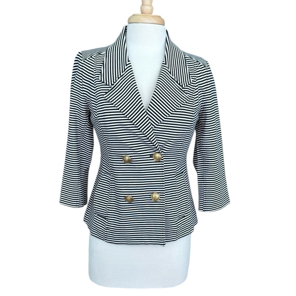 CAbi Life Blazer Nautical Navy & White Stripe Small